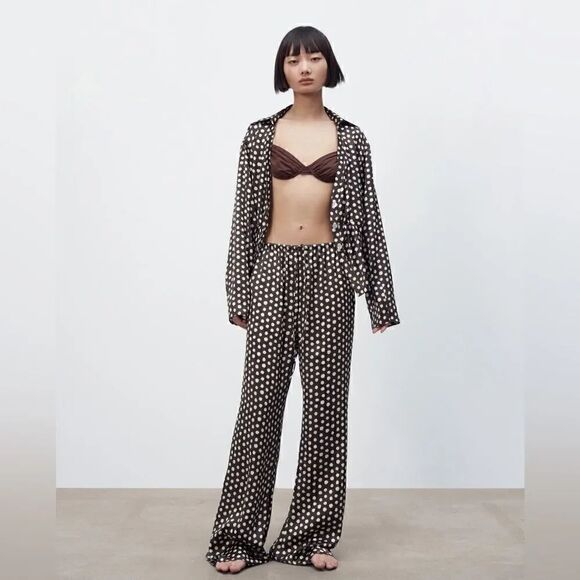 ZARA SATIN SHIRT WITH POLKA DOTS - Picture 3 of 8